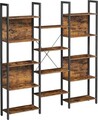 Biblioteca, Vasagle, 158 x 24 x 166 cm, PAL/otel, maro rustic