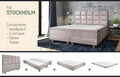 Pat matrimonial, Stockholm, Cubic E, 160x200 cm, saltea tip Pocket, topper memory, Taupe