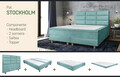 Pat matrimonial, Stockholm, Harmony E, 160x200 cm, saltea tip Pocket, topper memory, Mint