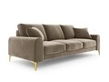 Canapea, Madara, Mazzini Sofas, 4 locuri, gold legs, 237x102x90 cm, catifea, bej