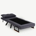 Canapea extensibilă cu 1 loc, Futon, 859FTN2313, Metal , Gri