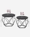 Set 2 masute de cafea Vasagle Geometric Round, Ø50 x 40 cm, PAL/otel, negru