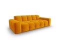 Canapea 3 locuri, Kendal, Micadoni Home, BL, 222x103x79 cm, catifea, galben orange