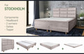 Pat matrimonial, Stockholm, Harmony E, 160x200 cm, saltea tip Pocket, topper memory, Taupe